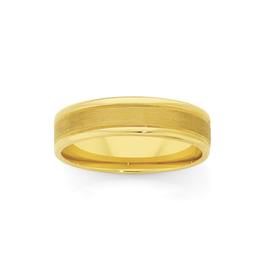 9ct-Gold-6mm-Satin-Finish-Comfort-Fit-Gents-Band on sale