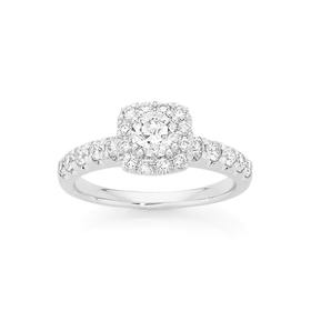 18ct-White-Gold-Diamond-Halo-Shoulder-Set-Ring on sale