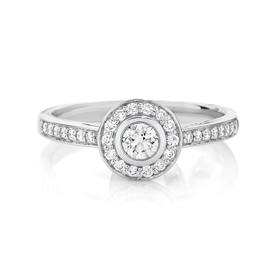 9ct-White-Gold-Diamond-Bezel-Set-Framed-Shoulder-Set-Ring on sale