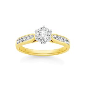 9ct-Gold-Diamond-Cluster-Ring on sale