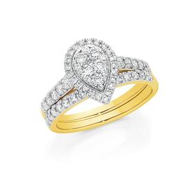 18ct-Gold-Diamond-Pear-Shape-Bridal-Set on sale