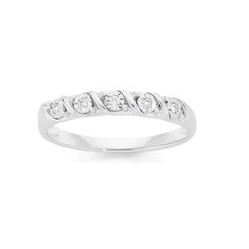 9ct+White+Gold+Diamond+Round+Brilliant+Cut+Miracle+Set+Twist+Anniversary+Ring