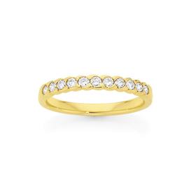 9ct+Gold+Diamond+Bezel+Edged+Band