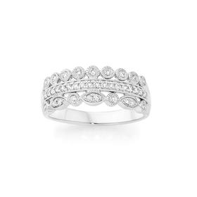 9ct-White-Gold-Diamond-Three-Row-Band on sale