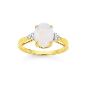 9ct+Gold+Opal+%26amp%3B+Diamond+Dress+Ring