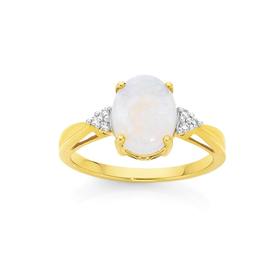 9ct-Gold-Opal-Diamond-Dress-Ring on sale