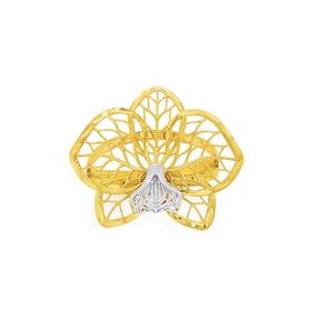 9ct+Gold+Two+Tone++Orchid+Ring