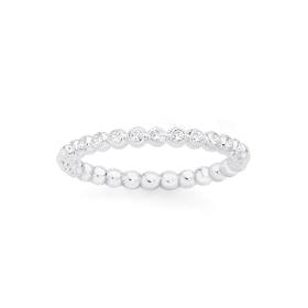 Silver-Fine-Bezel-Cubic-Zirconia-Bead-Ring on sale