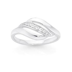 Silver-CZ-Wave-Ring on sale