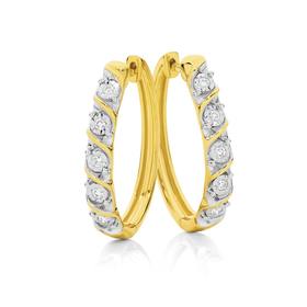 9ct-Gold-Diamond-Miracle-Set-Twist-Huggie-Earrings on sale