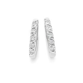 9ct-White-Gold-Diamond-Twist-Huggie-Earrings on sale