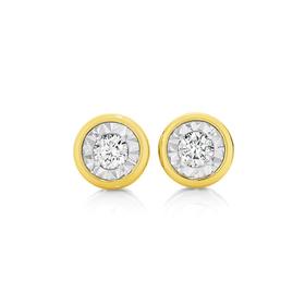 9ct-Gold-Diamond-Stud-Earrings on sale