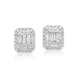 Limited-Edition-18ct-Gold-Diamond-Emerald-Shape-Stud-Earrings on sale