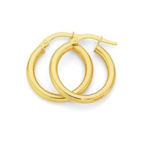 9ct-Gold-25x15mm-Polished-Hoop-Earrings on sale