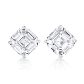 Silver-8mm-Cushion-CZ-Stud-Earrings on sale