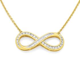 Limited+Edition+9ct+Gold+Diamond+Infinity+Necklace