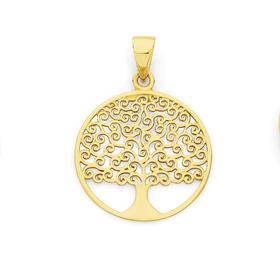 9ct+Gold+Tree+of+Life+Pendant