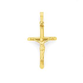 9ct+Gold+26mm+Crucifix+Cross+Pendant