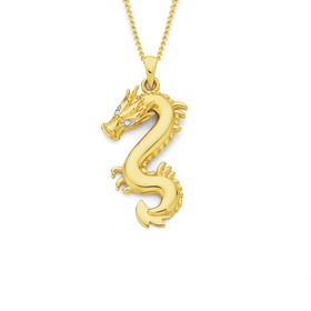 9ct-Gold-Two-Tone-Dragon-Pendant on sale