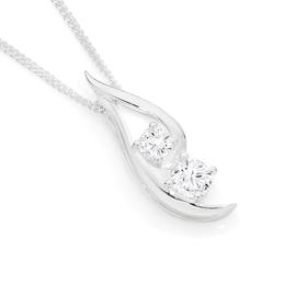 Silver+Friend+%26amp%3B+Lover+CZ+Pendant