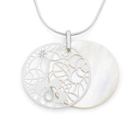 Silver+Large+Round+Mother+Of+Pearl+Flower+Pendant