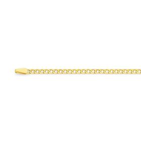 9ct+Gold+50cm+Solid+Concave+Curb+Chain