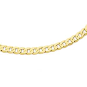 9ct+Gold+55cm+Solid+Bevelled+Close+Curb+Chain