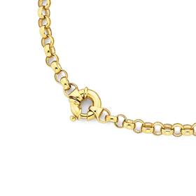 9ct+Gold+45cm+Belcher+Bolt+Ring+Necklet