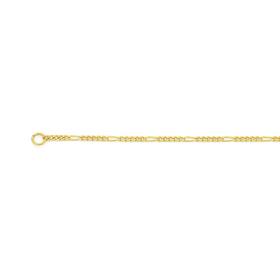 9ct+Gold+45cm+Solid+Figaro+5%2B1+Chain