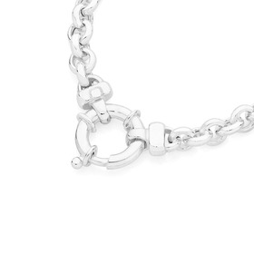 Silver-45cm-Belcher-Bolt-Ring-Necklace on sale