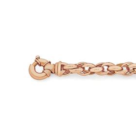 9ct-Rose-Gold-20cm-Triple-Oval-Belcher-Bolt-Ring-Bracelet on sale