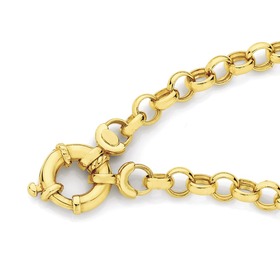 9ct-Gold-19cm-Hollow-Round-Belcher-Bracelet on sale