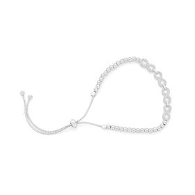 Sterling+Silver+Cubic+Zirconia+Infinity+Beaded+Ball+Friendship+Bracelet