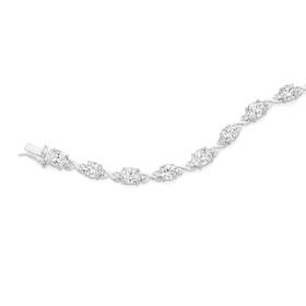 Silver-Round-Oval-CZ-Alternate-Infinity-Bracelet on sale