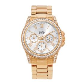 Elite+Ladies+Rose+Tone+Watch