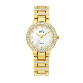 Elite+Ladies+Gold+Tone+Watch