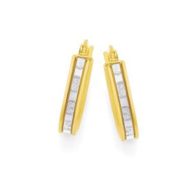 9ct-Gold-10mm-Stardust-Glitter-Strip-Hoop-Earrings on sale