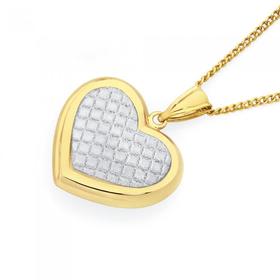 9ct-Gold-on-Silver-Stardust-Glitter-Heart-Pendant on sale