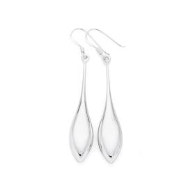 Silver+Long+Droplet+Earrings