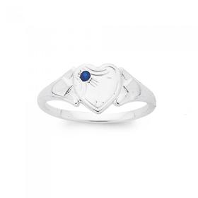 Silver-Single-Blue-Signet-Ring-Size-I on sale