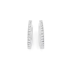 9ct-White-Gold-Cubic-Zirconia-Hoop-Earrings on sale