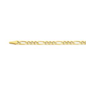 9ct+Gold+50cm+Solid+Figaro+3%2B1+Chain