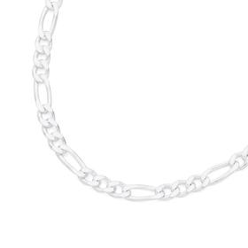 Italian+Made+Silver+55cm+3%2B1+Figaro+Chain