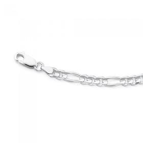 Sterling-Silver-21cm-31-Figaro-Mens-Bracelet on sale