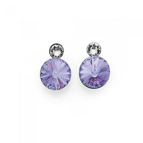 Silver-Lavender-Crystal-Stud-Earrings on sale