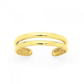 9ct+Gold+Double+Band+Toe+Ring