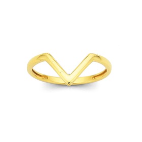 9ct+Geometric+%27V%27+Ring