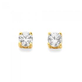 9ct-Round-Cubic-Zirconia-Stud-Earrings on sale