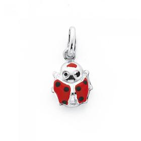 Silver-Enamel-Ladybird-Charm on sale