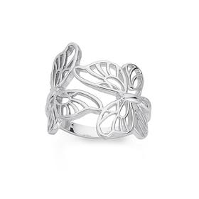 Silver-Butterfly-Wrap-Around-Ring-Size-O on sale